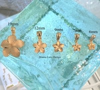 Image 1 of 14k solid yellow and rose gold Hawaiian plumeria pendant 