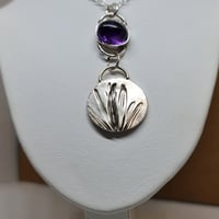 Image 1 of Silver Lavender and Amethyst  Pendant (SJ056)