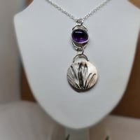 Image 2 of Silver Lavender and Amethyst  Pendant (SJ056)