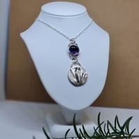 Image 5 of Silver Lavender and Amethyst  Pendant (SJ056)