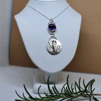 Image 3 of Silver Lavender and Amethyst  Pendant (SJ056)