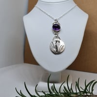 Image 4 of Silver Lavender and Amethyst  Pendant (SJ056)