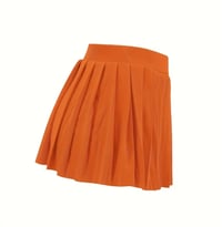 Image 2 of Get em’ girl pleated mini skirt (orange)