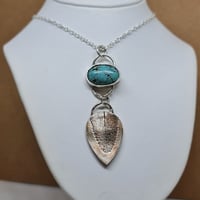 Image 1 of Silver Sage and Turquoise Pendant (SJ057)