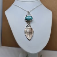 Image 2 of Silver Sage and Turquoise Pendant (SJ057)
