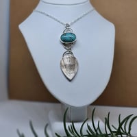 Image 3 of Silver Sage and Turquoise Pendant (SJ057)