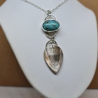 Image 5 of Silver Sage and Turquoise Pendant (SJ057)