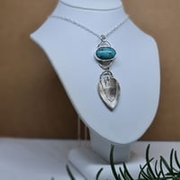 Image 4 of Silver Sage and Turquoise Pendant (SJ057)