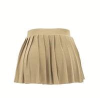 Image 1 of Get em’ girl pleated mini skirt (tan)