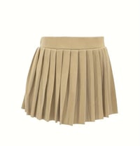 Image 3 of Get em’ girl pleated mini skirt (tan)