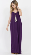 Neck Cami Maxi Dress with Side Pockets