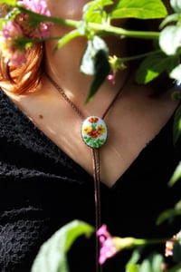 Image 1 of Vintage Flower Bolo Tie