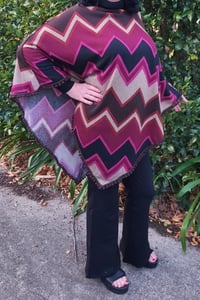 Image 2 of Handmade poncho Pink zigzag