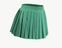 Image 2 of Get em’ girl pleated mini skirt (Persian green)