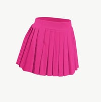 Image 1 of Get em’ girl pleated mini skirt (hot pink)