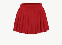 Image 2 of Get em’ girl pleated mini skirt (red