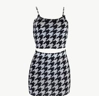 Image 1 of Houndstooth mini skirt set (black &white)