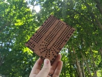 Image 1 of Vermont Mountains Travel Cribbage Board <br>Mahogany<br>4 Track - 2 to 4 Players