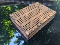 Image 2 of Vermont Mountains Travel Cribbage Board <br>Mahogany<br>4 Track - 2 to 4 Players