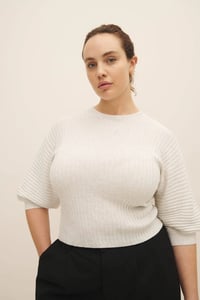 Image 4 of kowtow Quinn top light grey marle
