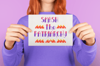 Image 1 of "Smash Patriarchy" Embroidery Art Print 4"x6"