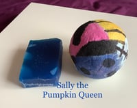 Image 2 of Sally The Pumpkin Queen Gift Set Nightmare Before Christmas Halloween Handmade Vegan Bathbomb Soap