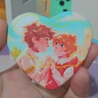 Image 2 of Duos Heart Button Pin