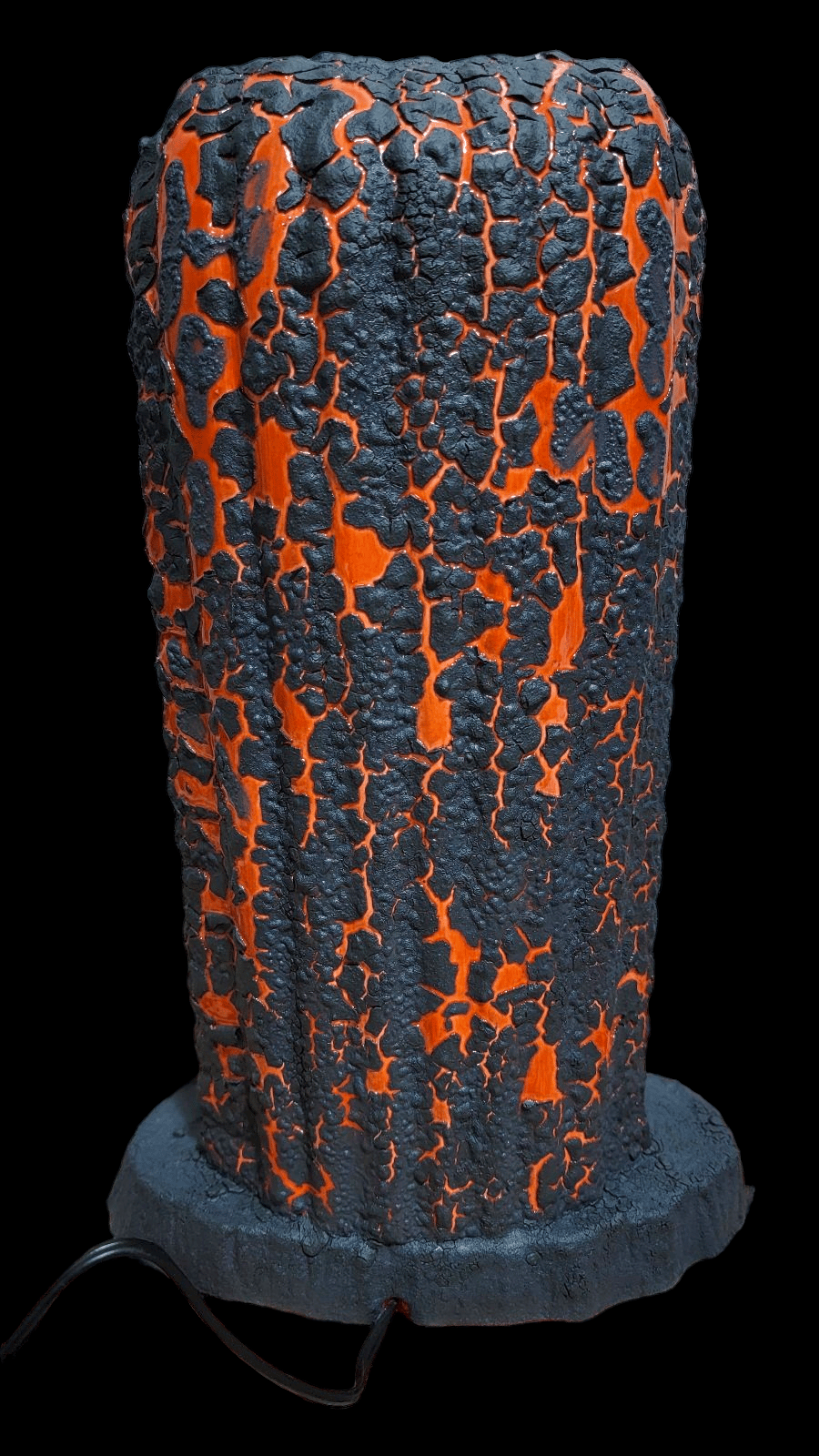 Large 12" Ceramic Ku Tiki Lamp ALL OVER ORANGE LAVA