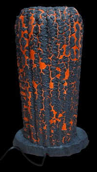 Image 3 of Tiki Classics Large 12" Ceramic Ku Tiki Lamp ALL OVER ORANGE LAVA