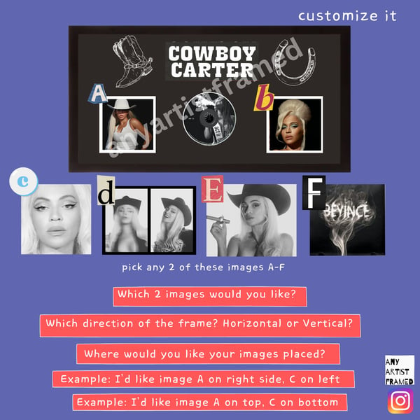 Image of Beyoncé Cowboy Carter frame (Customize it)