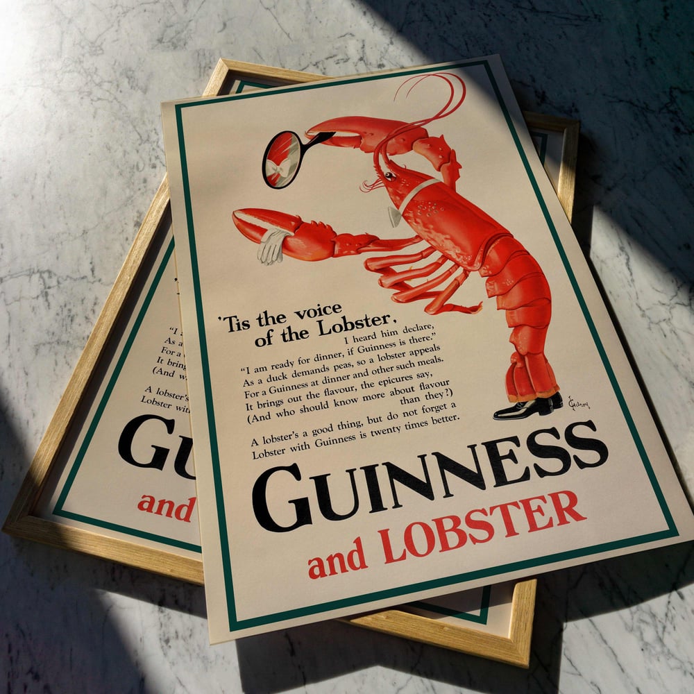 Guinness and Lobster Vintage Poster