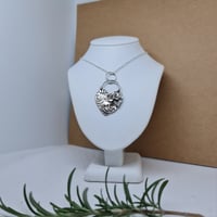 Image 5 of Silver Large Floral Mum Heart Pendant (SJ064)