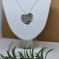 Image 2 of Silver Pink CZ Crystal Mum Heart Pendant (SJ066)