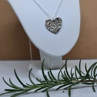 Image 4 of Silver Pink CZ Crystal Mum Heart Pendant (SJ066)