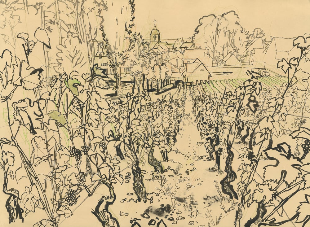 Image of Burgundy Vineyard print