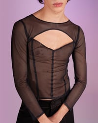 Image 1 of BLACK FISHNET TOP