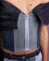 Image 4 of UNISEX PATCHWORK DENIM CORSET