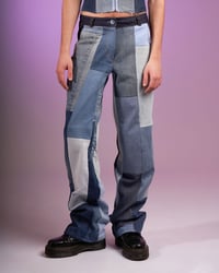 Image 1 of PATCHWORK DENIM TROUSERS