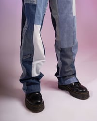 Image 4 of PATCHWORK DENIM TROUSERS