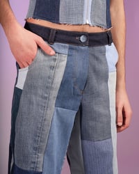 Image 5 of PATCHWORK DENIM TROUSERS