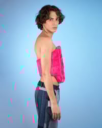 Image 2 of UNISEX FAUX FUR PINK CORSET