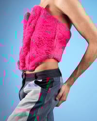 Image 4 of UNISEX FAUX FUR PINK CORSET