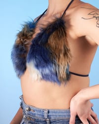 Image 3 of BLUE FADED FAUX FUR TOP