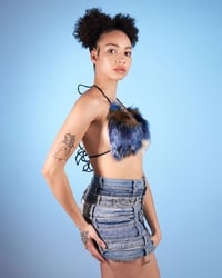 Image 4 of BLUE FADED FAUX FUR TOP
