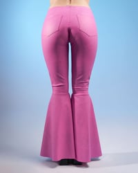 Image 3 of FLARED FAUX LEATHER PINK TROUSERS