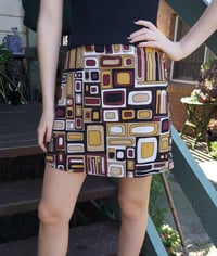 Mustard geo squares KAT Skirt