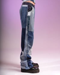 Image 2 of PATCHWORK DENIM TROUSERS