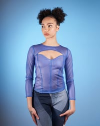 Image 1 of BLUE FISHNET TOP