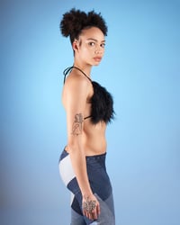 Image 2 of BLACK FAUX FUR TOP
