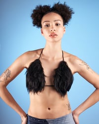 Image 1 of BLACK FAUX FUR TOP